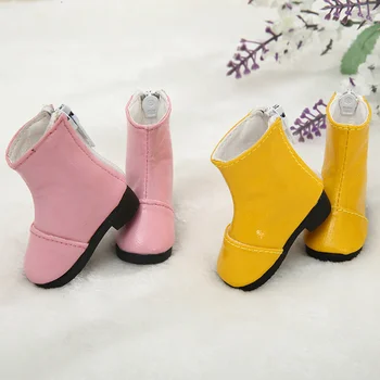 BJD Sapatos de 1/6 Amarelo Botas de Chuva Pu Couro Moda Chuva Sapatos Para BJD Bonecas 5.0 cm Boneca Acessórios