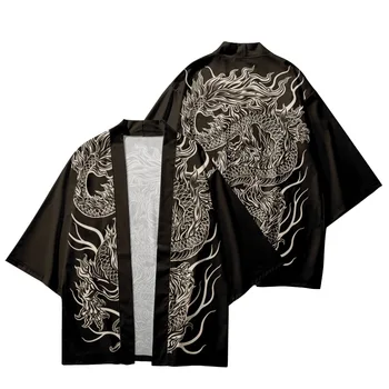Dragão Chinês Impresso Casal De Mulheres, Homens Quimono Cosplay Cardigan Haori Praia Yukata Tradicional Japonês Streetwear Camisas