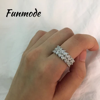 Funmode Moda de Nova Dubai Joias Mulheres Anéis AAA Cúbico Zirconia Anel de Dedo para acoplamento das mulheres Presentes Bijourx Femel F011R