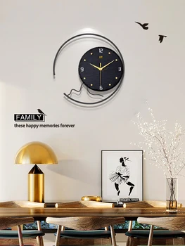 Luz de luxo relógio de parede na sala home relógio moderno e minimalista relógio de arte criativa decoração Nórdica atmosfera de moda de parede