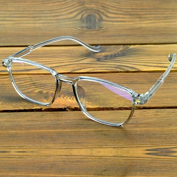 Moda masculina Transparente TR90 de Peso Leve, Flexível Retângulo Óculos Óculos de Leitura +0.75 +6