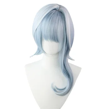 Eula Alta temperatura de Fibra Azul-e-Branco Gradiente de Peruca Cosplay Headwear Genshin Impacto Móvel Jogo de rpg Adereços para as Mulheres
